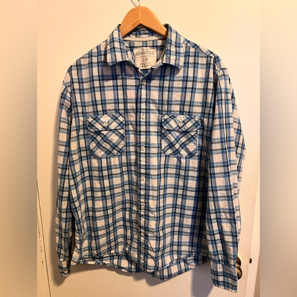 Men’s Size Large Plaid Aeropostale Button Up Shirt - Picture 1 of 2